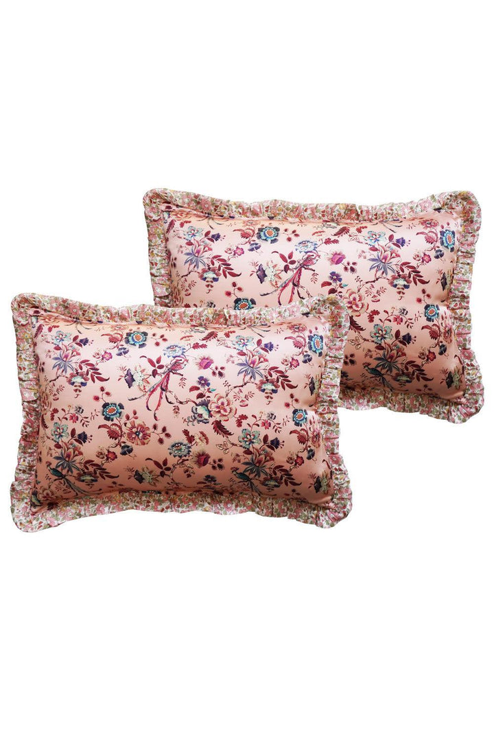 Frill Silk Pillowcase made with Liberty Fabric JANNAH & BETSY FIELD