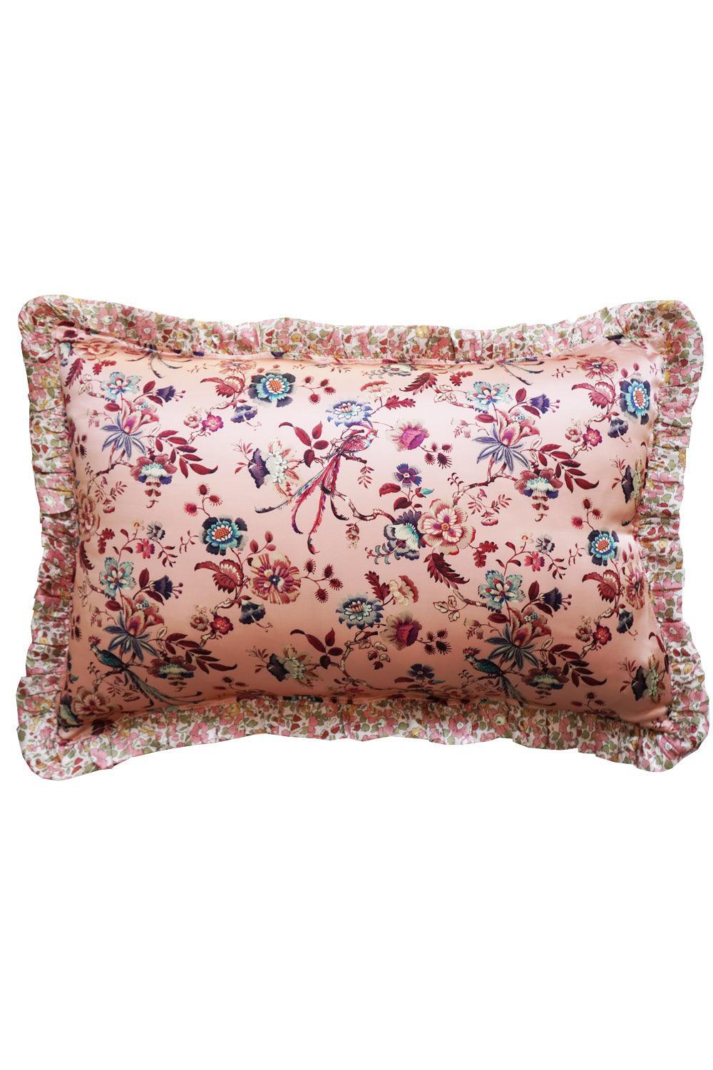 Frill Silk Pillowcase made with Liberty Fabric JANNAH & BETSY FIELD