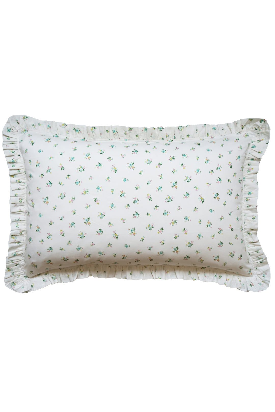 Bridgerton Frill Edge Pillowcase made with Liberty Fabric POSY CORSAGE YELLOW