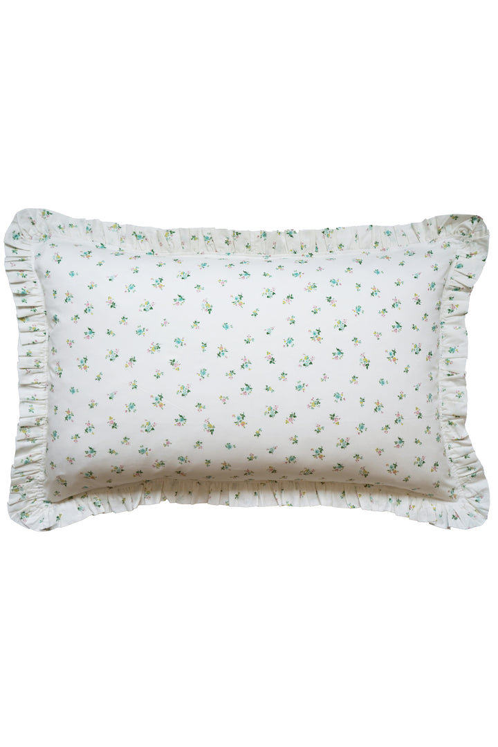 Bridgerton Frill Edge Pillowcase made with Liberty Fabric POSY CORSAGE YELLOW