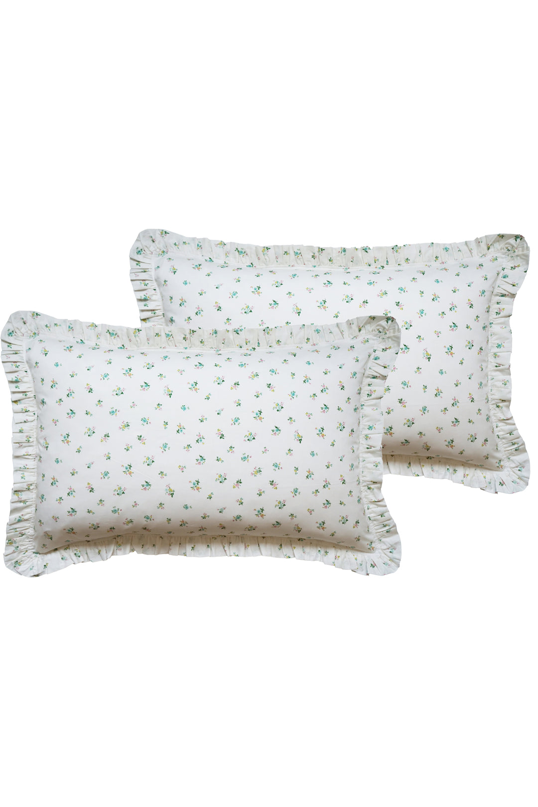 Bridgerton Frill Edge Pillowcase made with Liberty Fabric POSY CORSAGE YELLOW