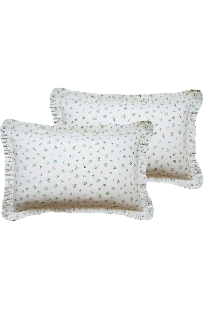 Bridgerton Frill Edge Pillowcase made with Liberty Fabric POSY CORSAGE YELLOW