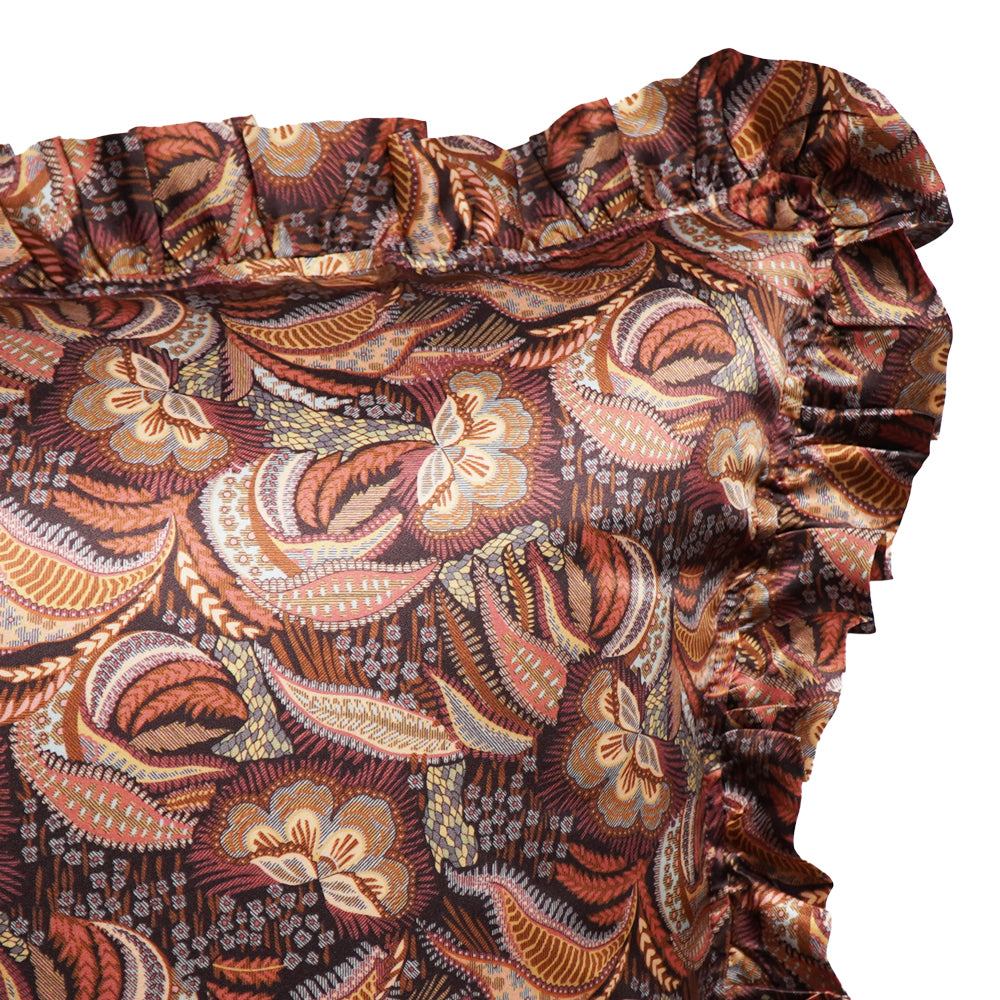Frill Silk Pillowcase made with Liberty Fabric MEDUSA