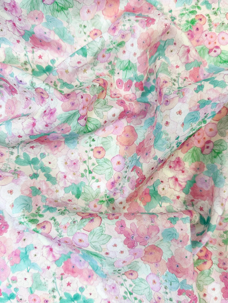 Liberty Fabric Tana Lawn® Cotton HOLLYHOCKS PINK