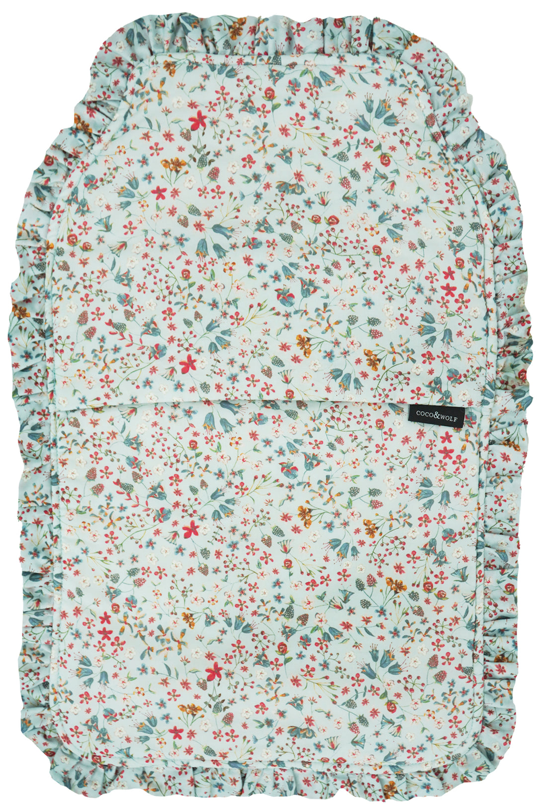 Liberty Fabric Ruffle Edge Hot Water Bottle DONNA LEIGH DUCK EGG