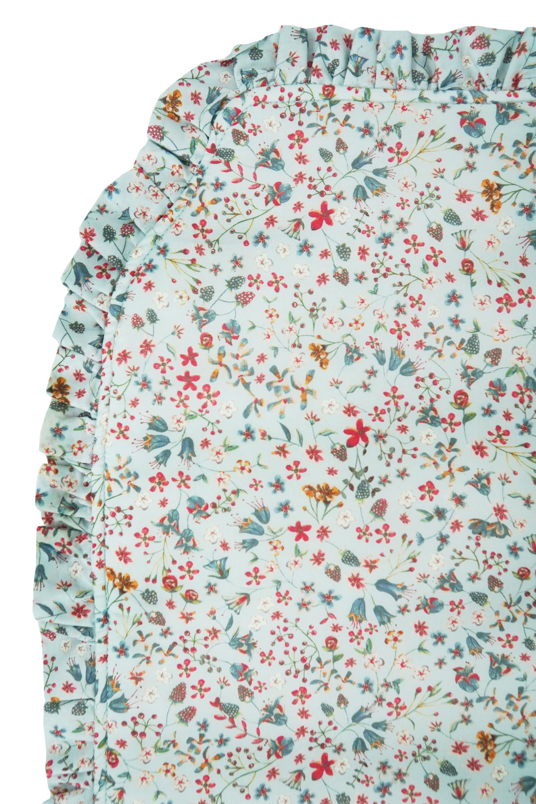 Liberty Fabric Ruffle Edge Hot Water Bottle DONNA LEIGH DUCK EGG