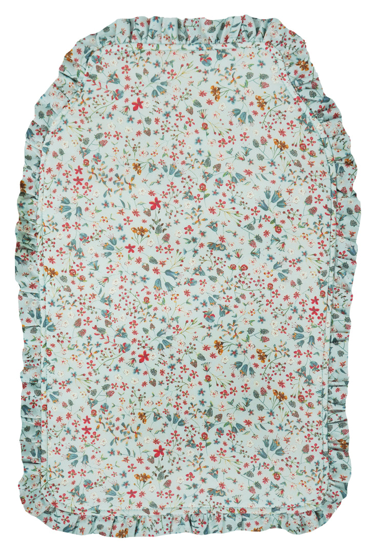 Liberty Fabric Ruffle Edge Hot Water Bottle DONNA LEIGH DUCK EGG