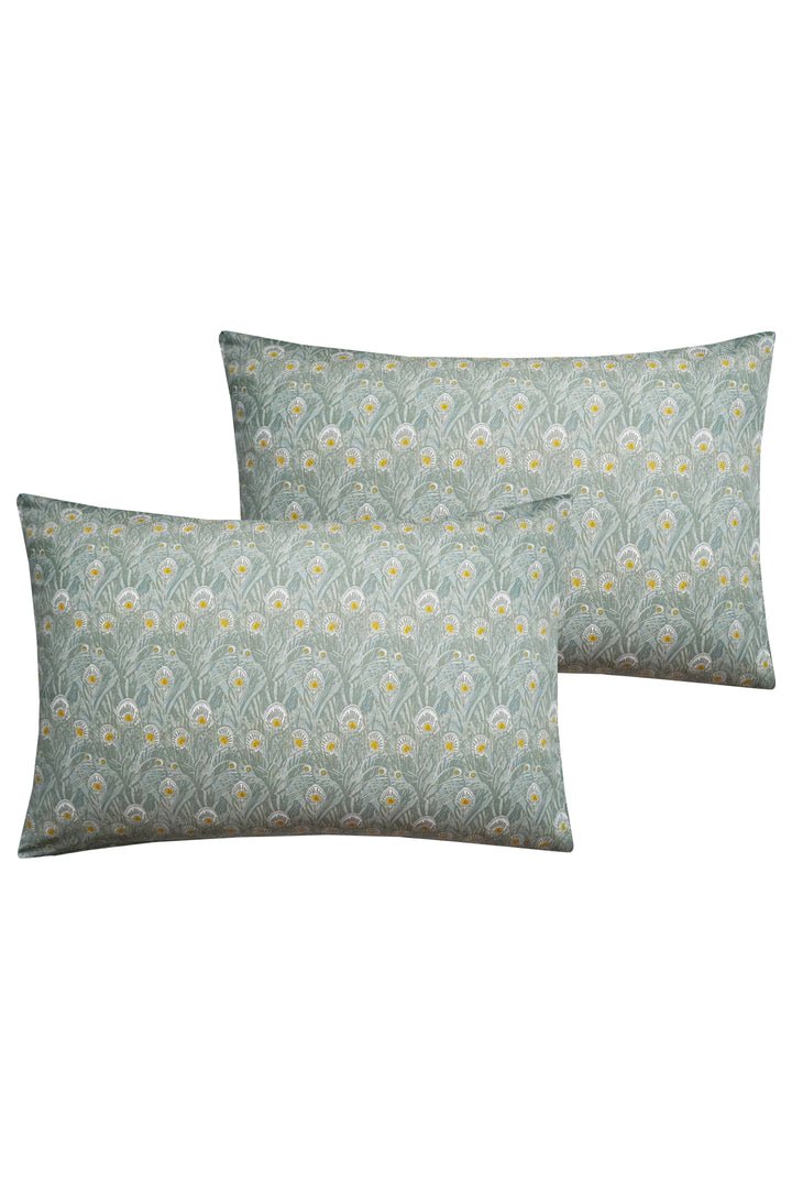 Pillowcase made with Liberty Fabric QUEEN HERA GREEN