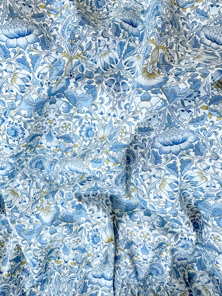 Flat Top Sheet made with Liberty Fabric LODDEN CHINA BLUE