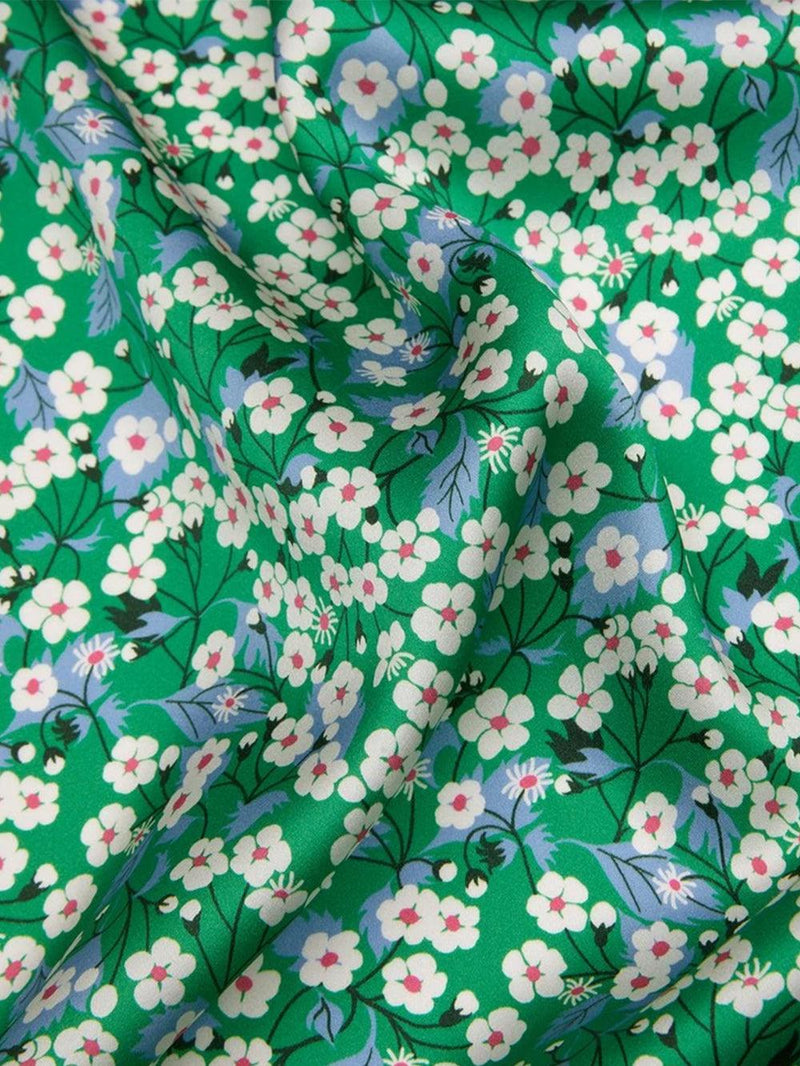 Liberty Fabric Belgravia Silk Satin MITSI EMERALD GREEN