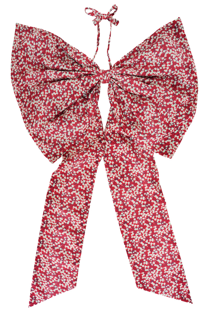 Oversized Decorative Bow made with Liberty Fabric MITSI VALERIA RED
