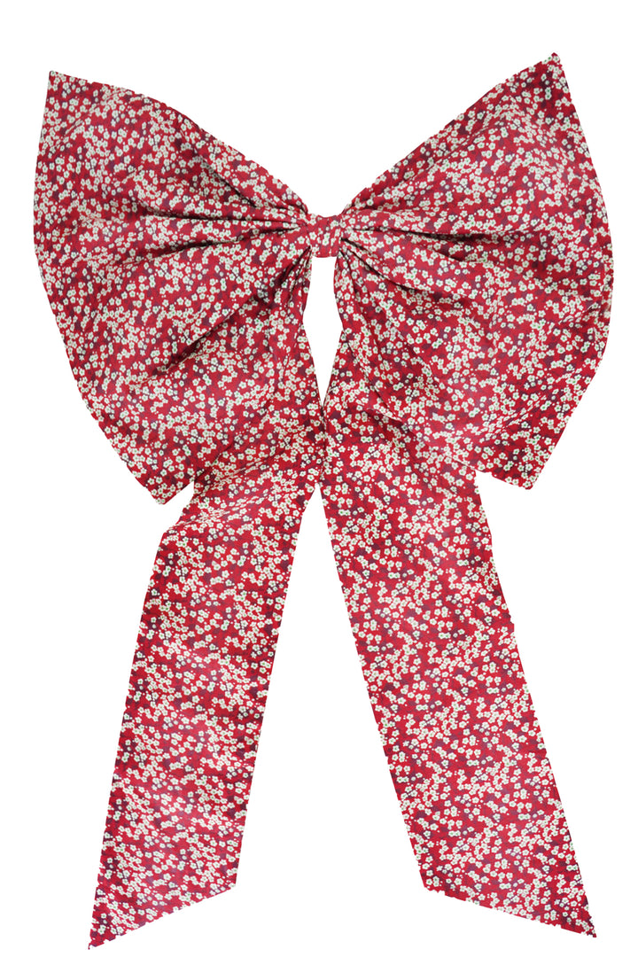 Oversized Decorative Bow made with Liberty Fabric MITSI VALERIA RED