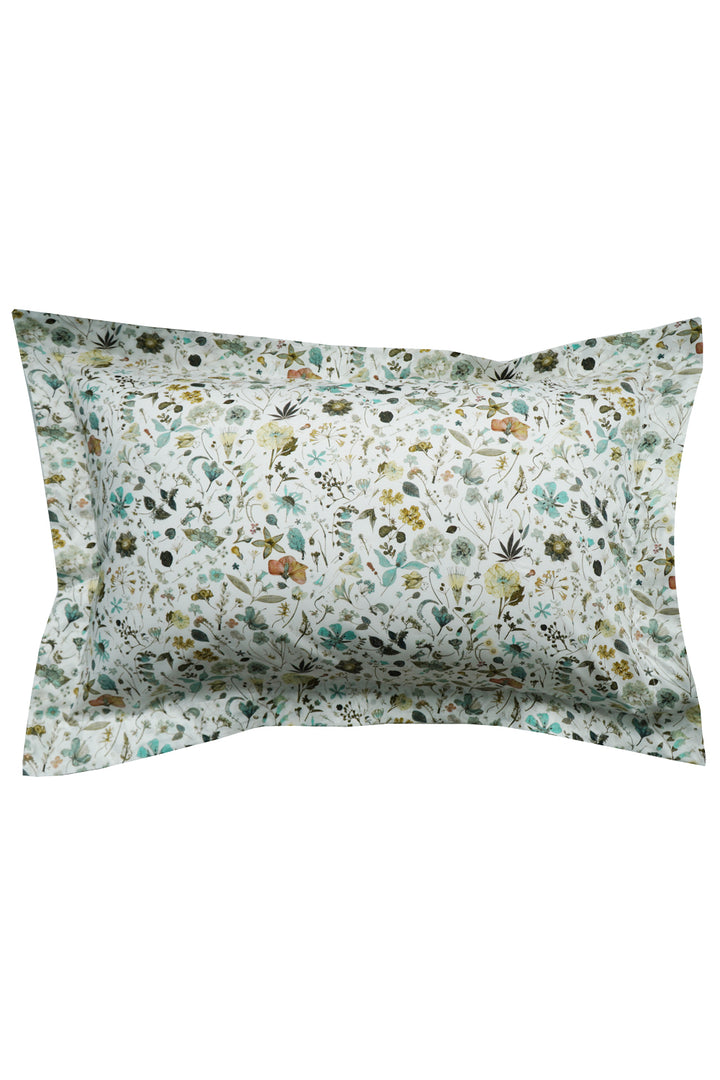 Oxford Pillowcase made with Liberty Fabric FLORAL EVE GREEN