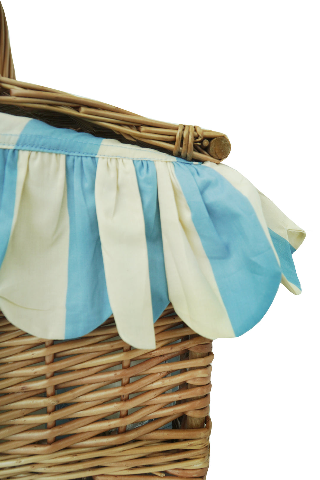Rectangular Picnic Basket Hamper made with Liberty Fabric VACATION STRIPE