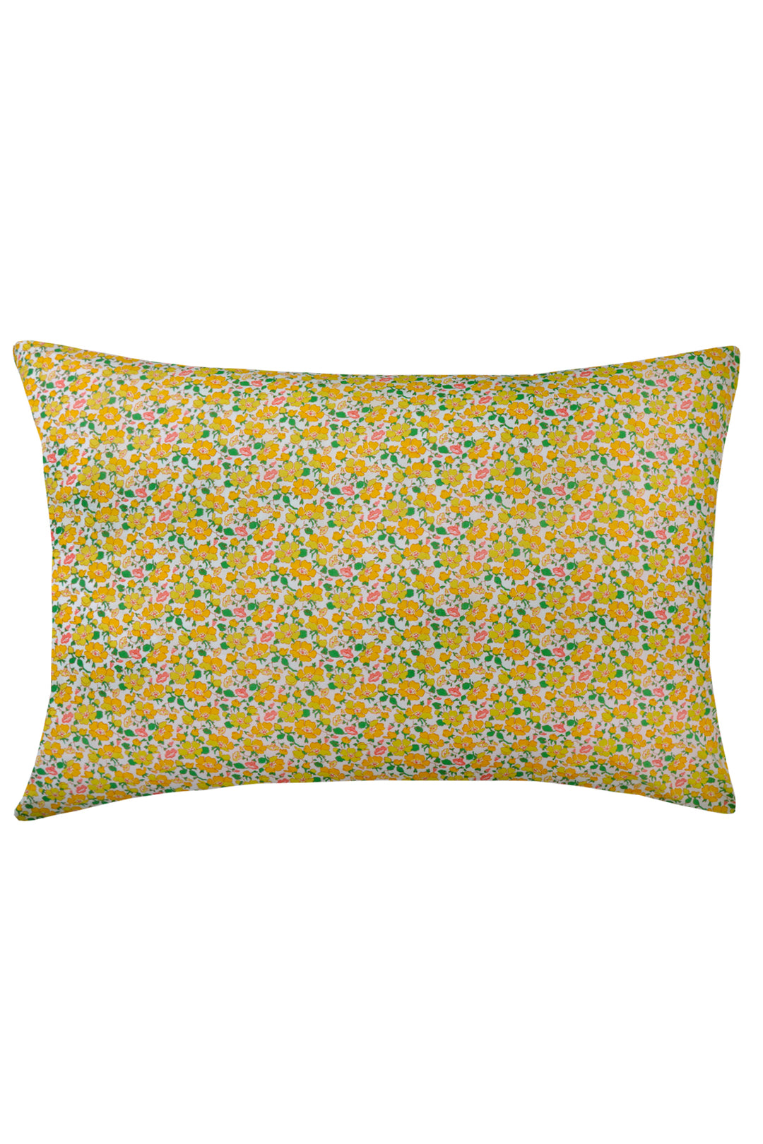 Floral patterned pillow on a white background