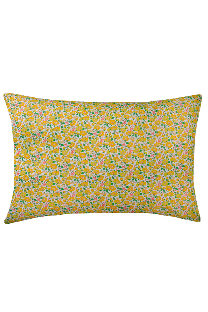 Floral patterned pillow on a white background