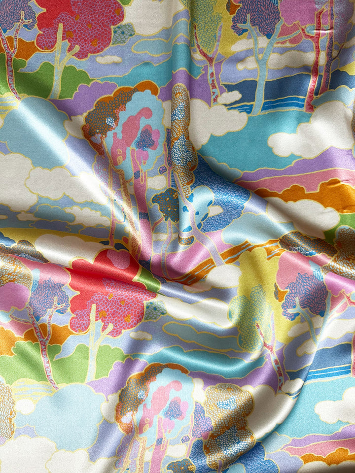 Silk Pillowcase made with Liberty Fabric PROSPECT ROAD SKY BLUE