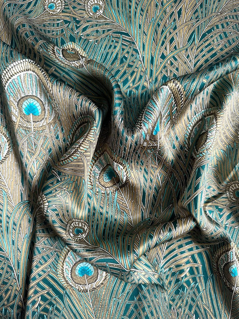 Liberty Fabric Belgravia Silk Satin ROYAL HERA GREEN