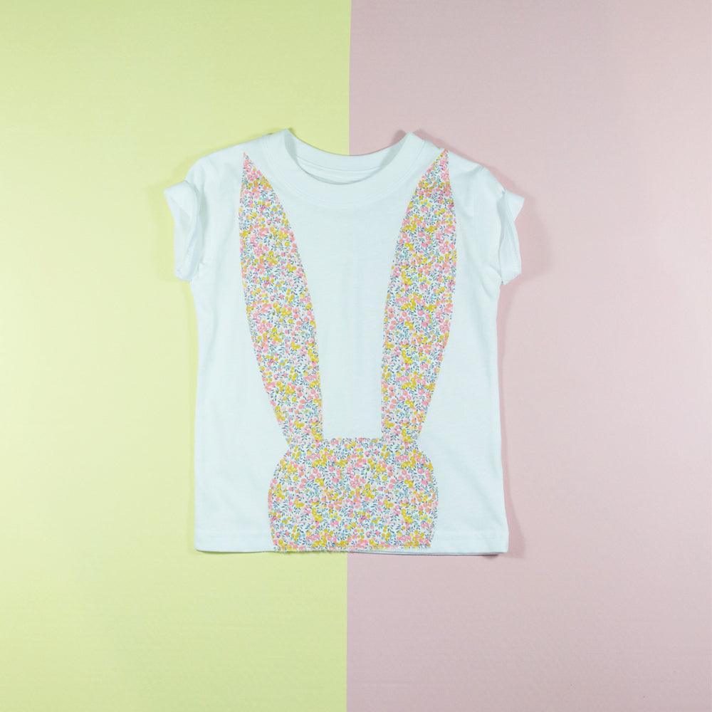 Rabbit Motif T-shirt made with Liberty Fabric WILTSHIRE BUD
