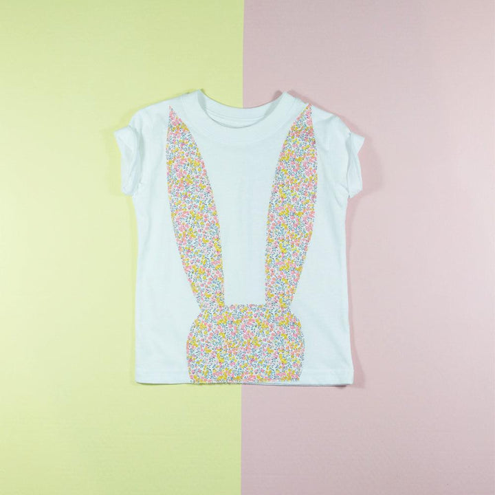 Rabbit Motif T-shirt made with Liberty Fabric WILTSHIRE BUD