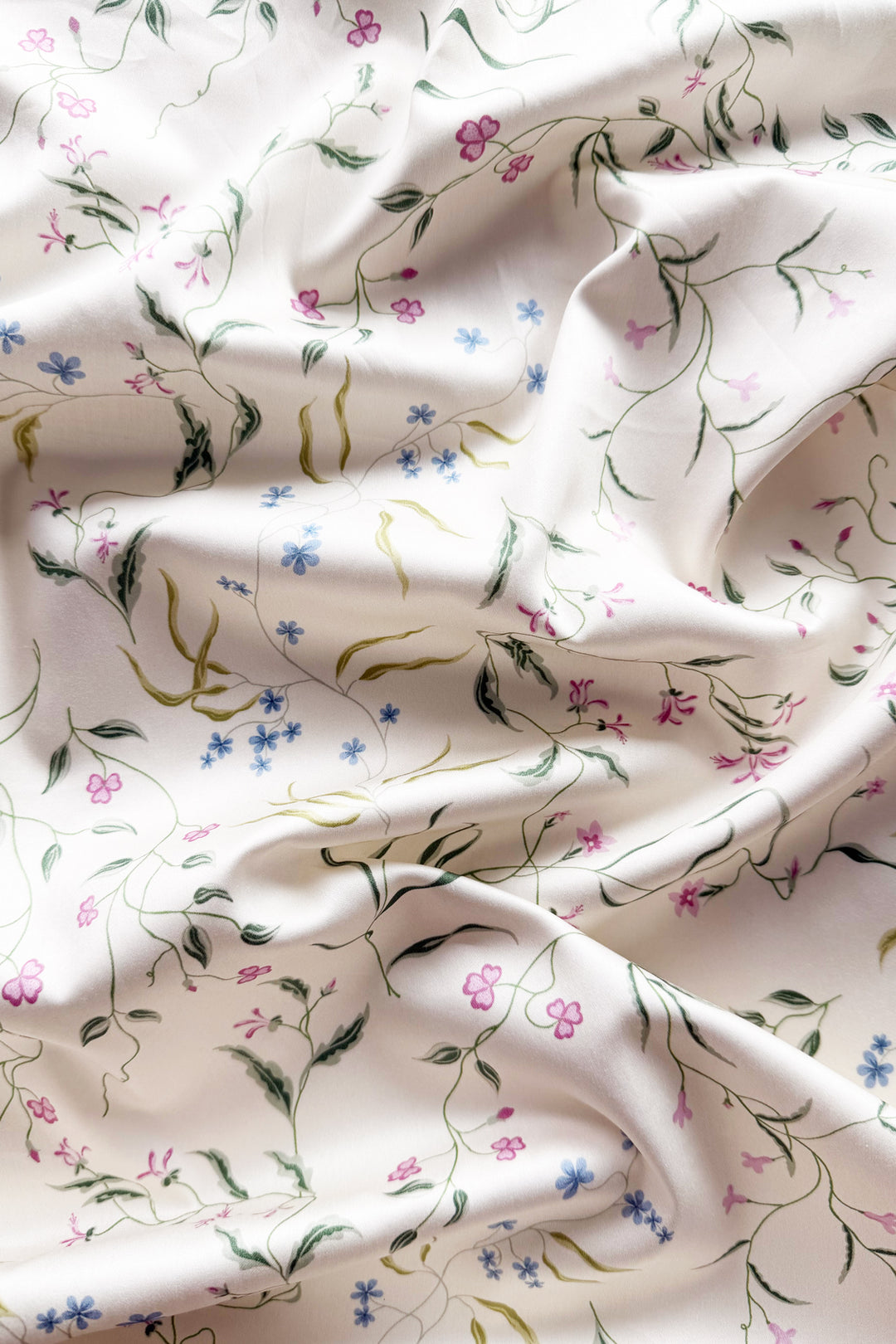 Bridgerton Flat Top Sheet made with Liberty Fabric REGAL BLOSSOM GREEN