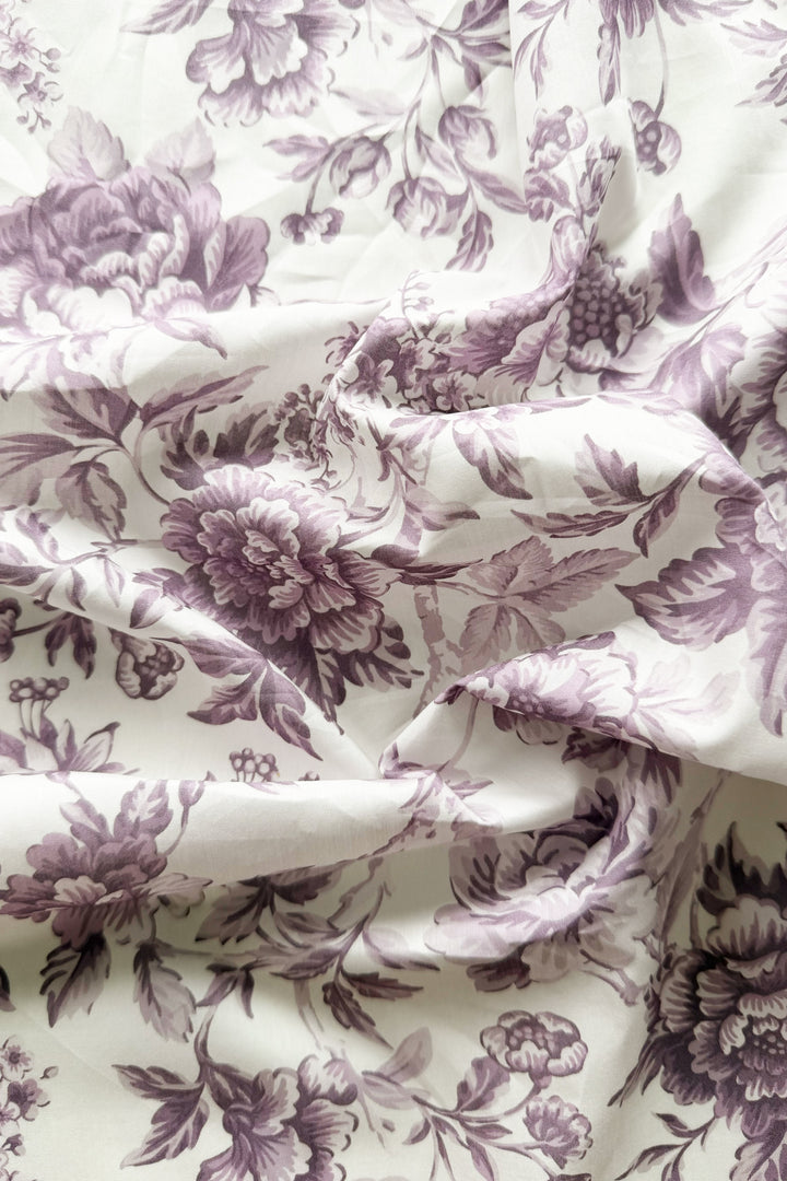 Bridgerton Picnic Blanket made with Liberty Fabric BOUQUET PARADE PEACH & REGENCY TRAIL PURPLE