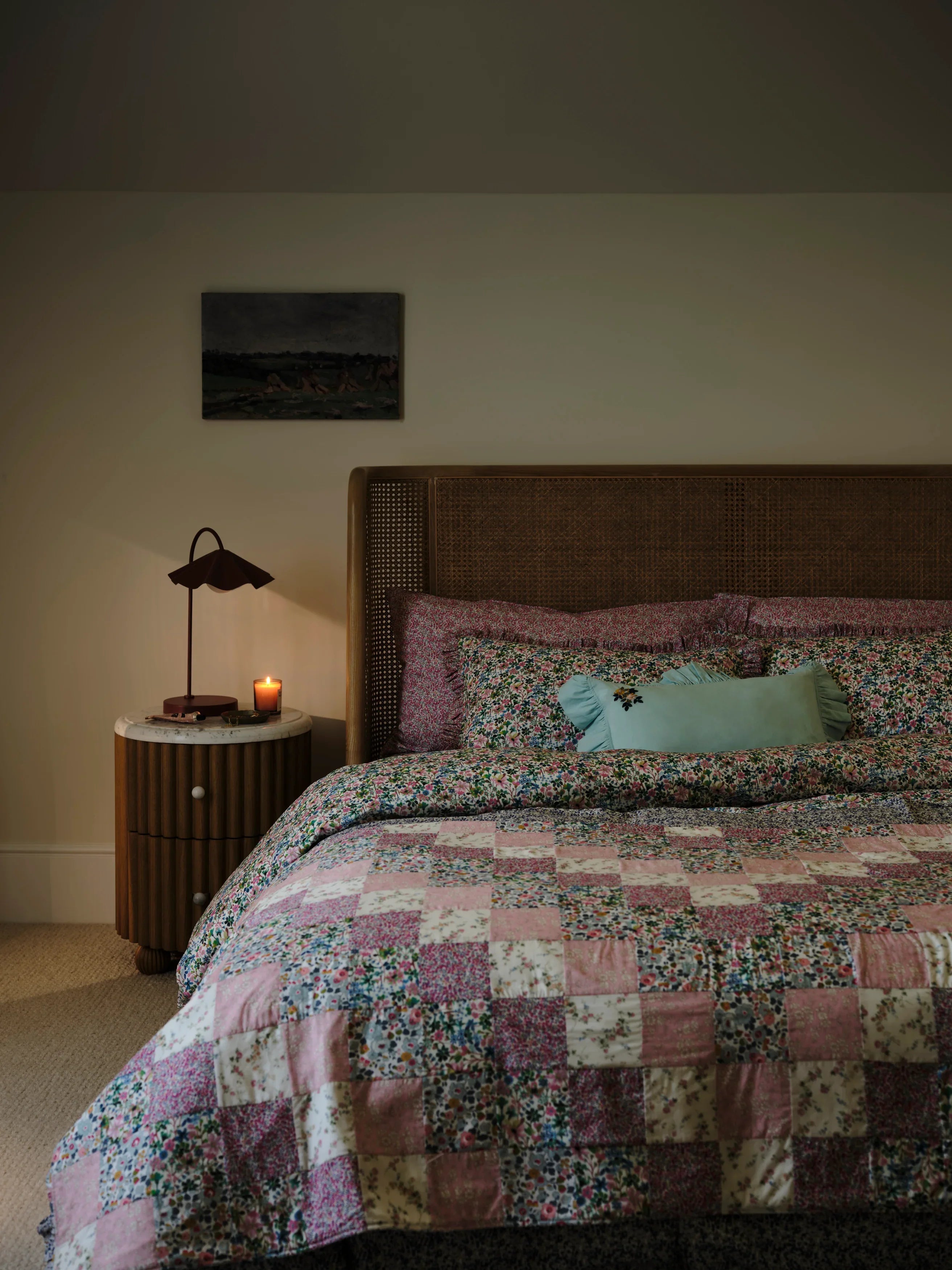 パッチワーク　ベッドカバー　リバティ　ハンドメイド Coco & Wolf ハンドメイド リバティファブリック パッチ