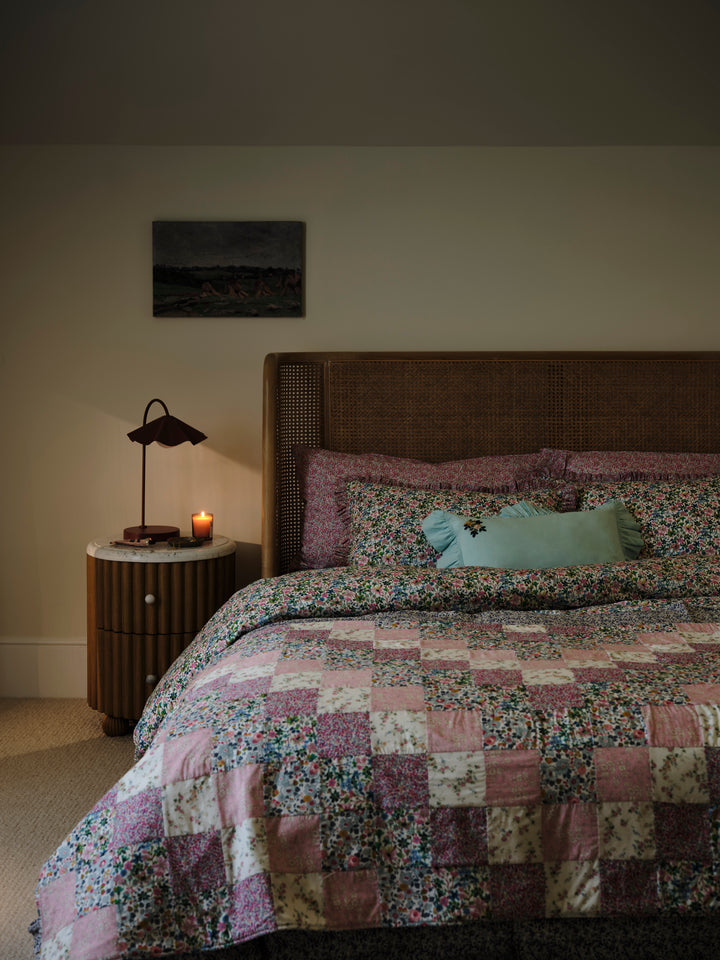 Handmade Liberty Fabric Patchwork Bedspread in CLASSIC COLLECTION
