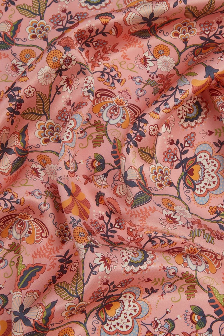Frill Silk Pillowcase made with Liberty Fabric MABELLE HALL PINK