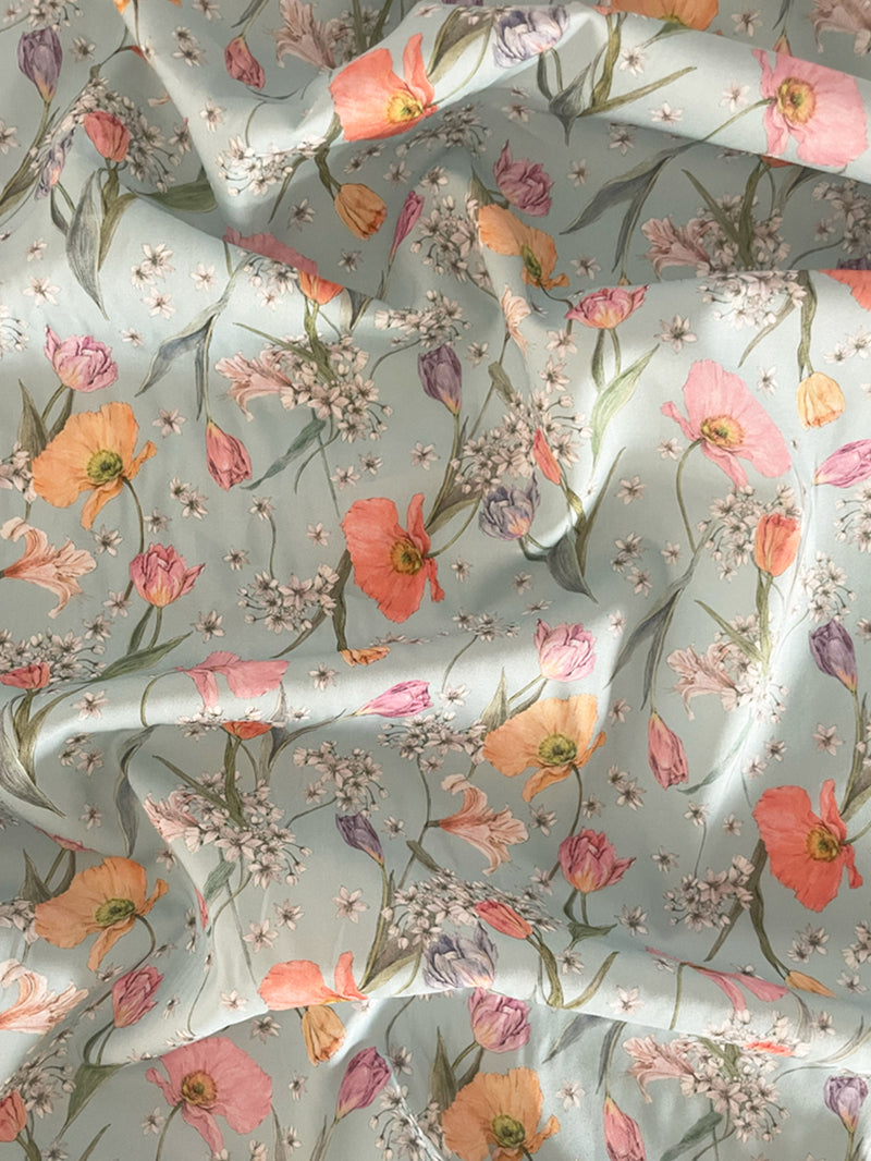 Liberty Fabric Tana Lawn® Cotton SPRING BLOOMS POWDER BLUE