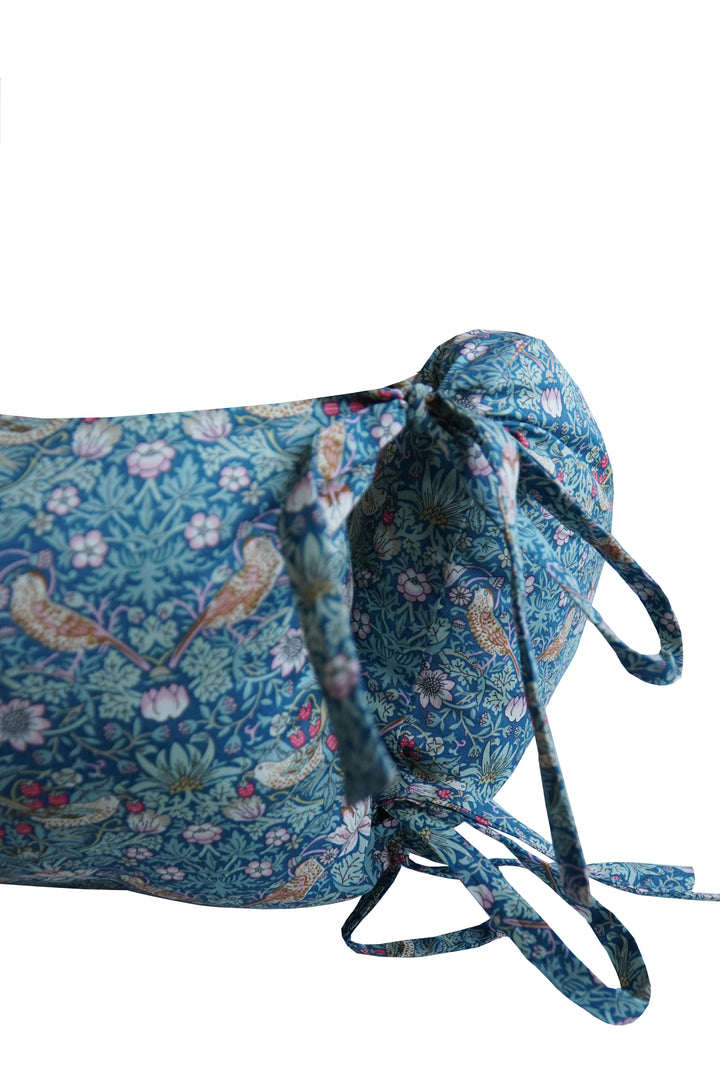 Square Tie-Corner Pet Bed made with Liberty Fabric STRAWBERRY THIEF