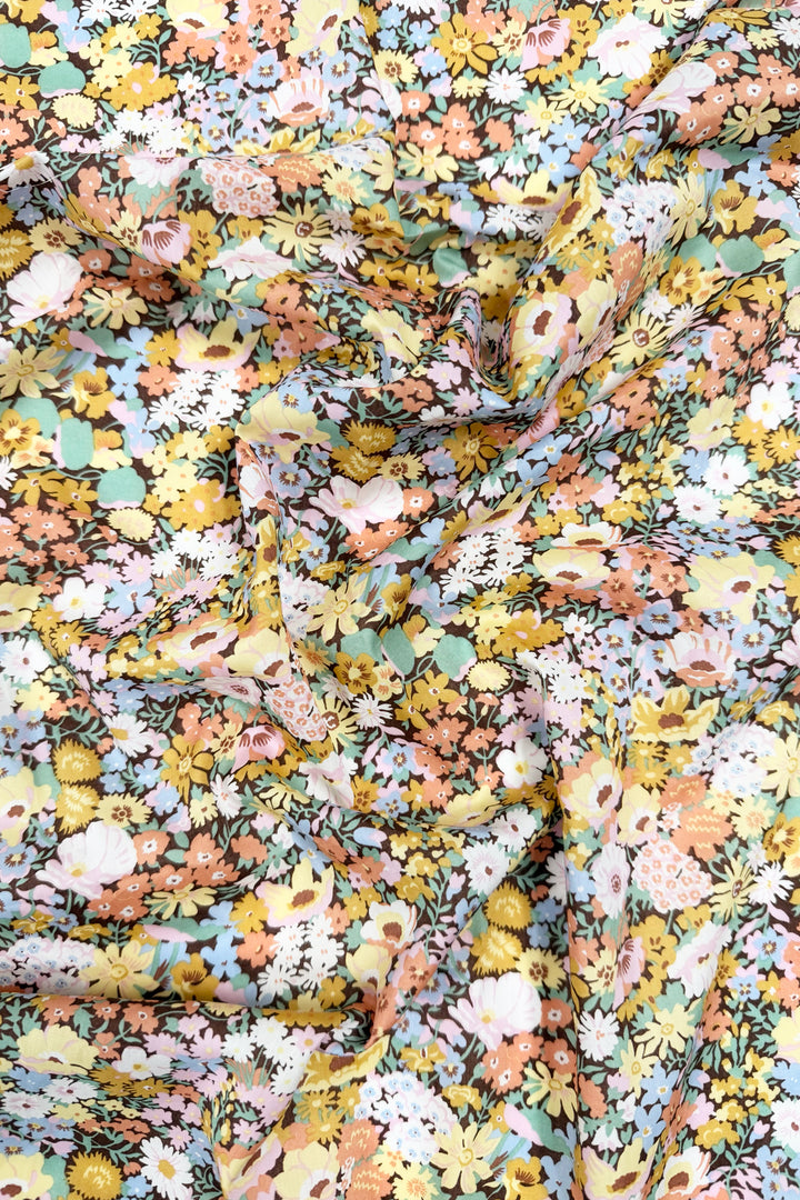 Fitted Sheet made with Liberty Fabric THORPE YELLOW