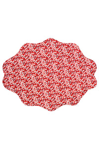 Reversible Wavy Placemat made with Liberty Fabric SAMBOURNE RED & MITSI VALERIA RED