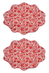 Reversible Wavy Placemat made with Liberty Fabric SAMBOURNE RED & MITSI VALERIA RED