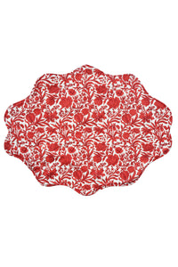 Reversible Wavy Placemat made with Liberty Fabric SAMBOURNE RED & MITSI VALERIA RED