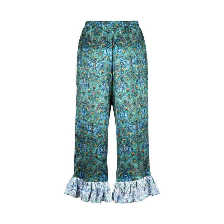 Women's Silk Pyjama Trousers made with Liberty Fabric PEACOCK MANOR