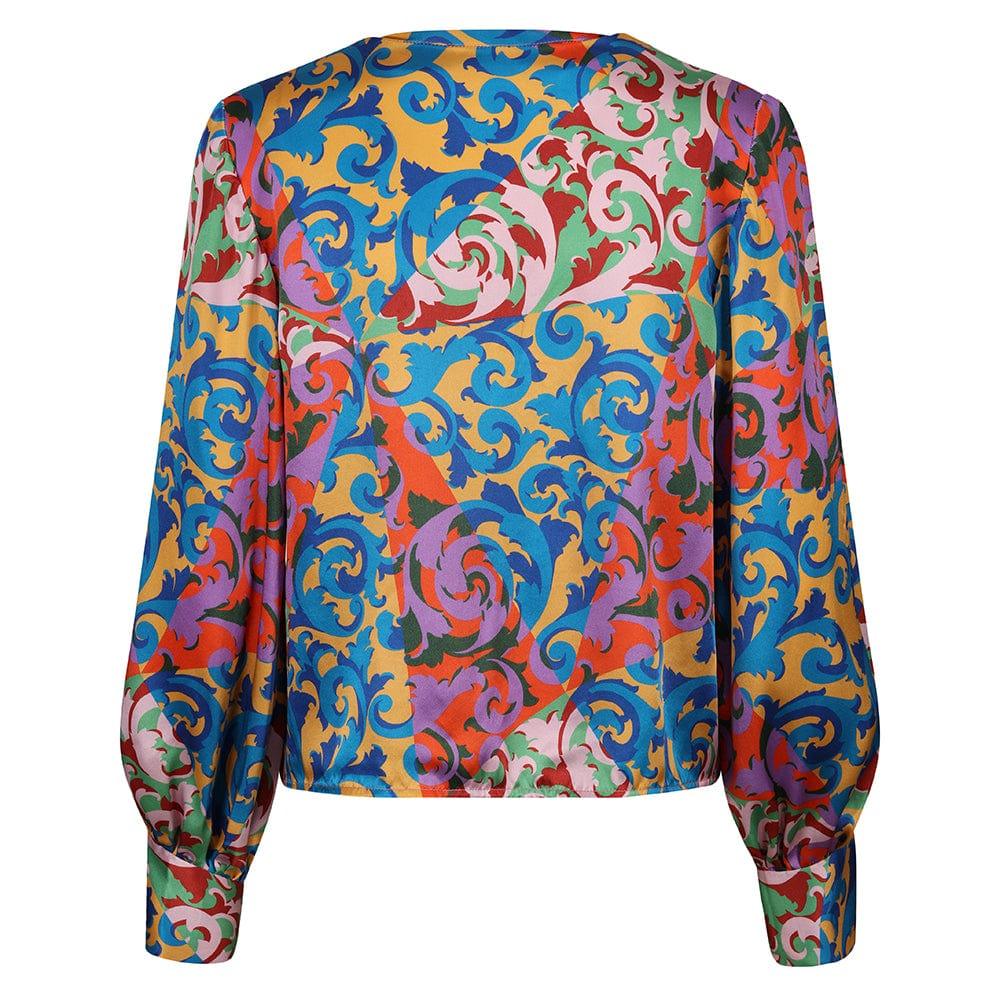 AHB atelier Women's Liberty Silk Rococo Scrolls Balloon Sleeve Blouse - Coco & Wolf