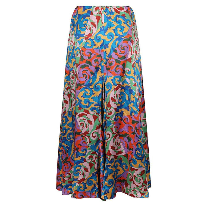 AHB atelier Women's Liberty Silk Rococo Scrolls Maxi Godet Skirt - Coco & Wolf