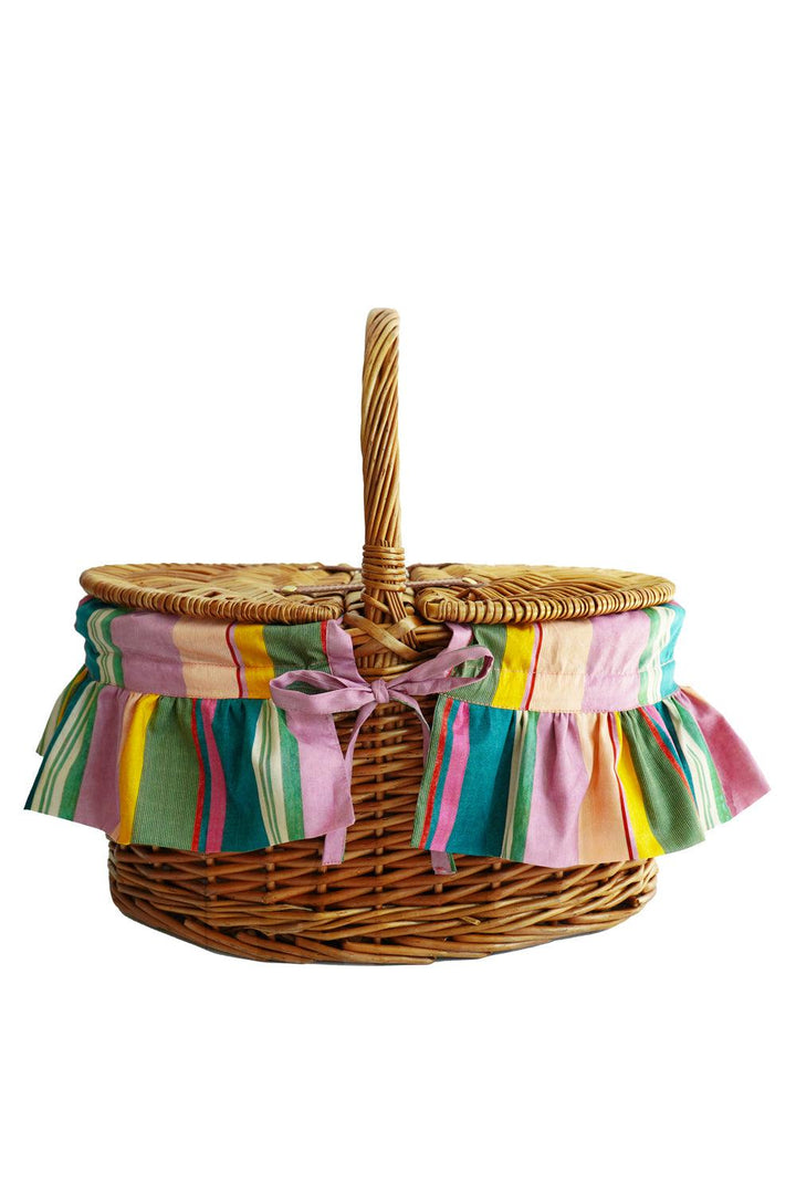 Oval Picnic Basket made with Liberty Fabric ARCHIVE SWATCH - Coco & Wolf