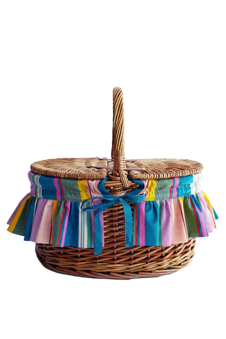 Oval Picnic Basket made with Liberty Fabric ARCHIVE SWATCH - Coco & Wolf