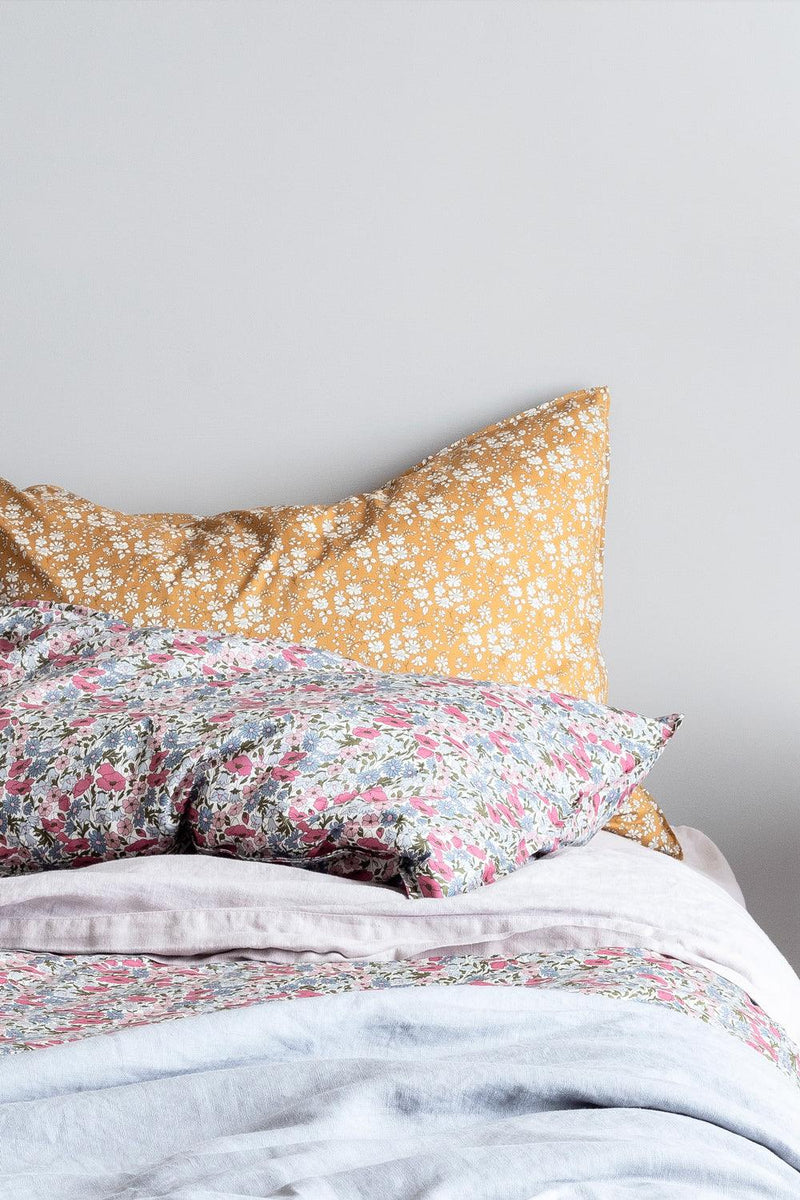 Bedding made with Liberty Fabric CAPEL MUSTARD - Coco & Wolf