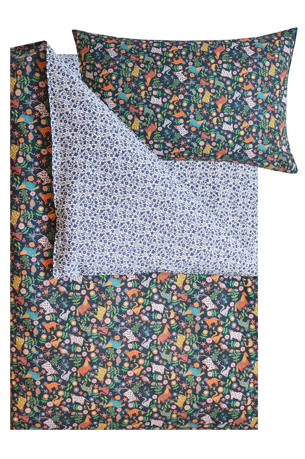 Bedding made with Liberty Fabric FOLK TAILS & FLORAL STENCIL - Coco & Wolf