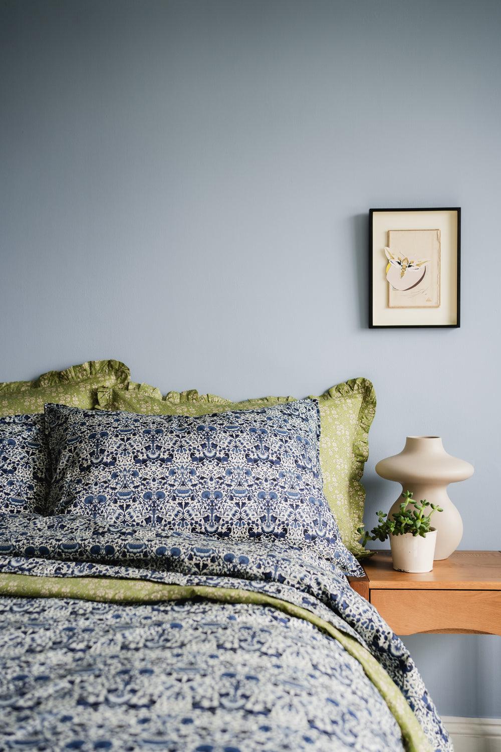 Bedding made with Liberty Fabric LODDEN NAVY - Coco & Wolf