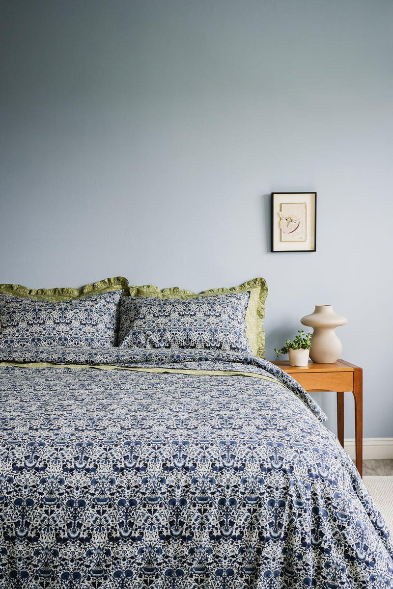 Bedding made with Liberty Fabric LODDEN NAVY - Coco & Wolf