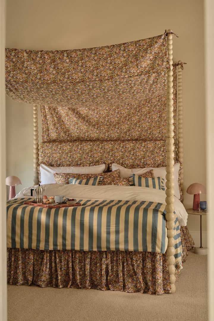 Bedskirt Valance made with Liberty Fabric THORPE YELLOW