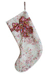 Christmas Stocking with Bow made with Liberty Fabric ADELAJDA'S WISH & BETSY STAR