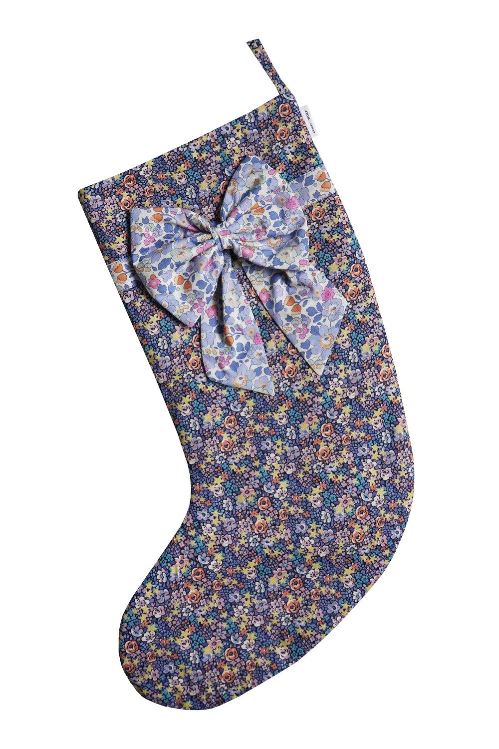 Bow Detail Christmas Stocking made with Liberty Fabric EMMA ETOILE & BETSY - Coco & Wolf