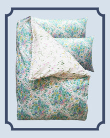 Bridgerton Reversible Duvet Set made with Liberty Fabric BOUQUET PARADE & REGAL BLOSSOM