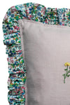 Coco & Wolf x Polly Wren Studios Embroidered Oblong Cushion made with Liberty Fabric DREAMS OF SUMMER