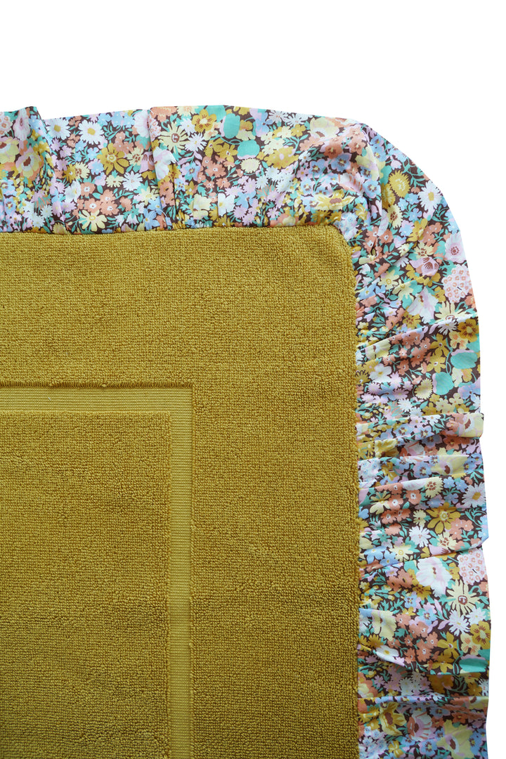Ruffle Edge Bath Mat made with Liberty Fabric THORPE
